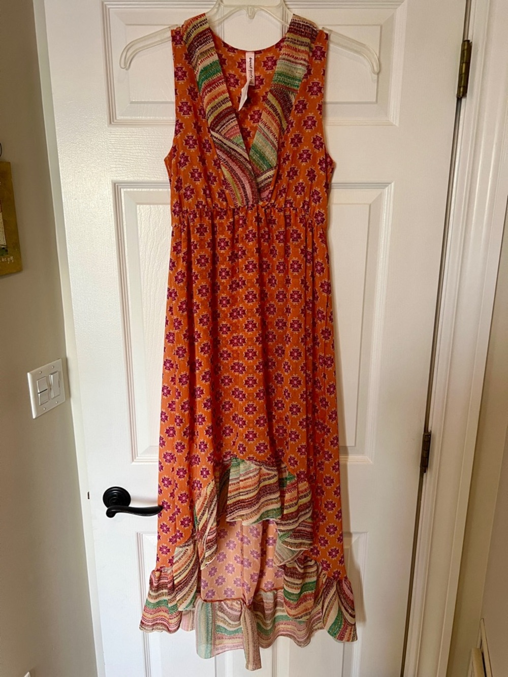 Sweet Pea by Stacy Frati Orange Sleeveless cover up resort  dress $130